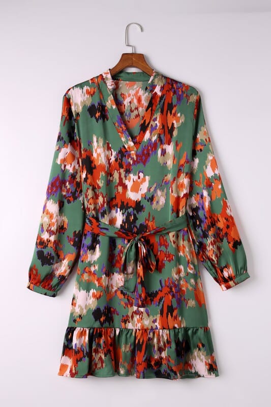 Fall 23 Abstract Watercolor Dress Shewin 