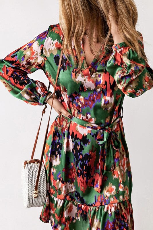 Fall 23 Abstract Watercolor Dress Shewin 