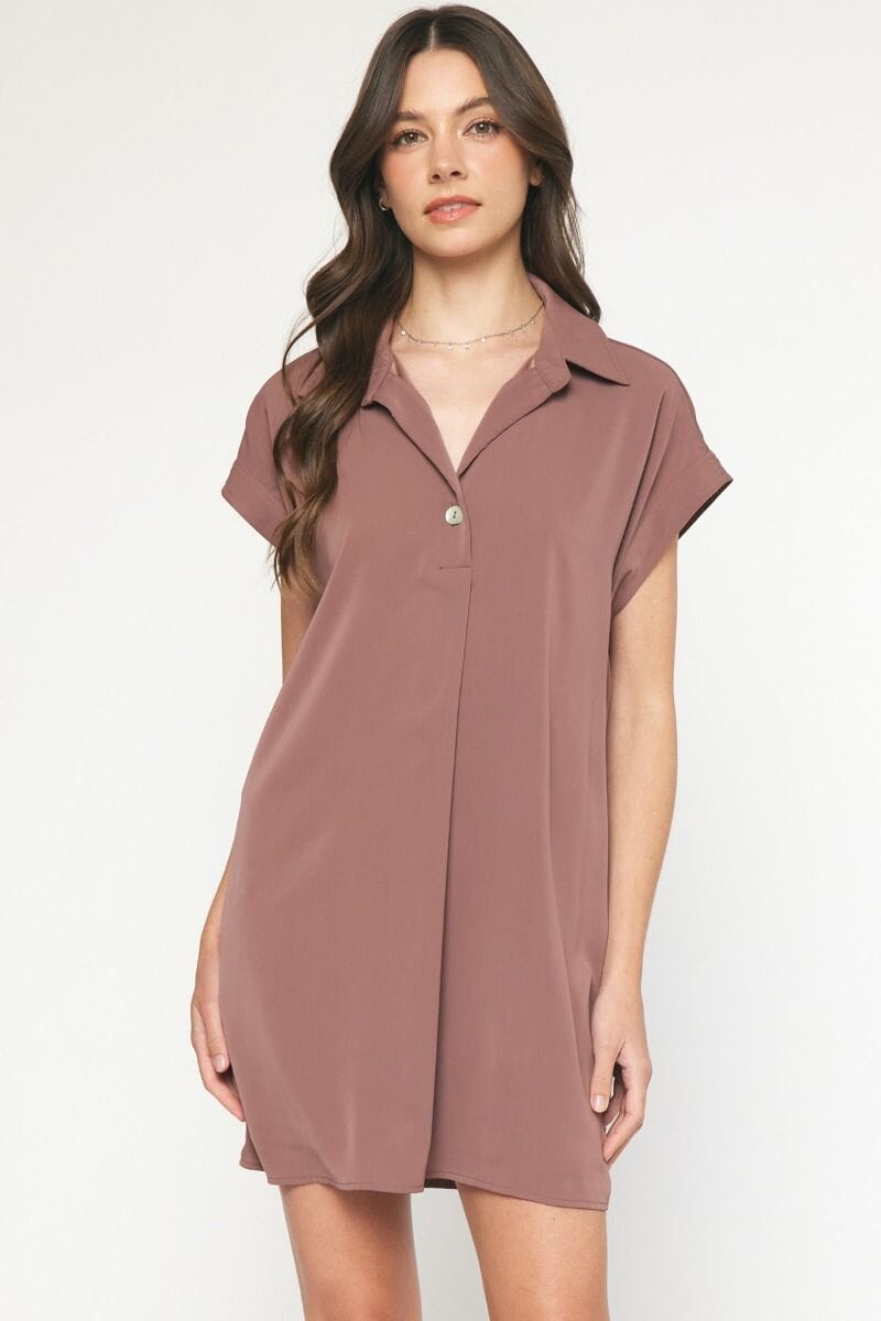 Fall Collared Popover Dress entro 