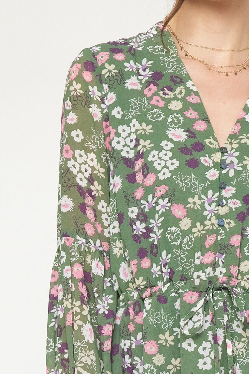 Fall Floral Henley Dress entro 