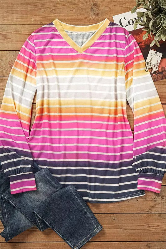 Fall Striped Knit Longsleeve Shewin 