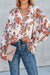 Fall Wildflower Floral Chiffon Top Shewin 