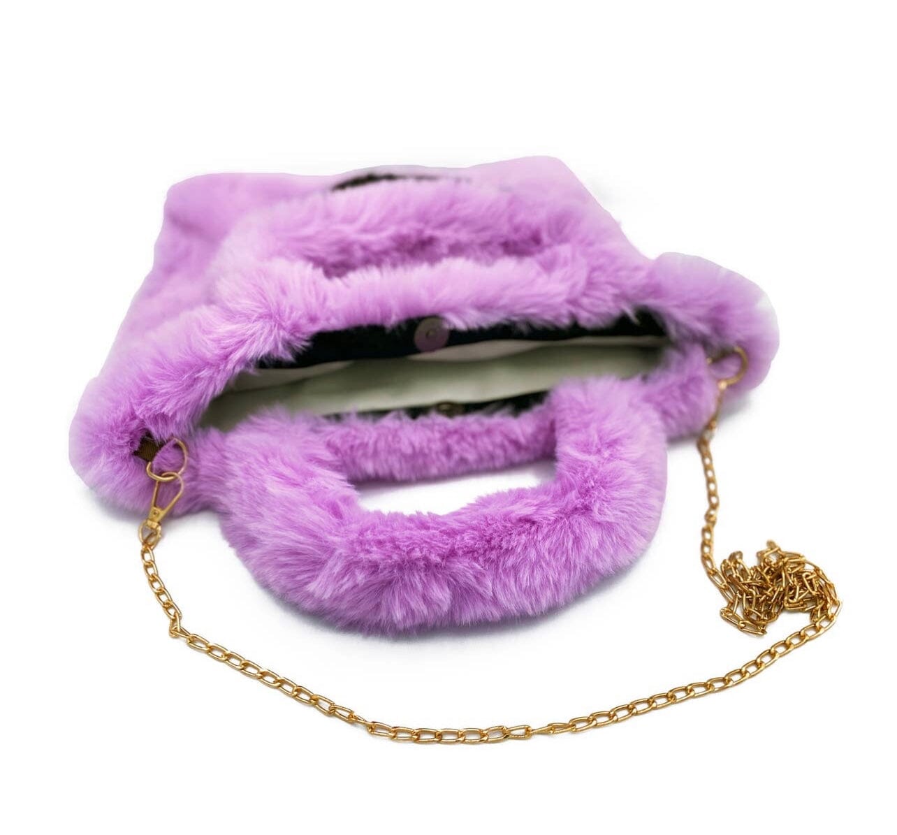 Faux Fur Smiley Purse Malibu sugar 