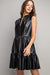 Faux Sleeveless Tiered Faux Leather Dress Eesome 