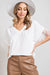 Feather Sleeve Trim Top Eesome 