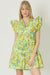 Floral Double Flutter Dress entro small Ivory 