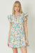 Floral Double Flutter Dress entro small Ivory 