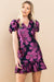 Floral Jacquard Puff Sleeve Dress TCEC 