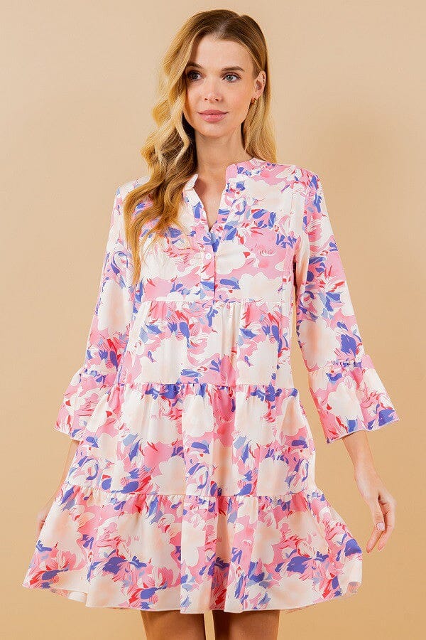 Floral L/S Dress Pink/ Purple Sundayup 