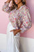 Floral Print Buttoned Puff Smock Sleeve Blouse Youmi 