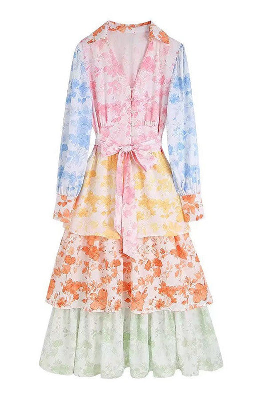 Floral Print Layered Maxi Sundayup 