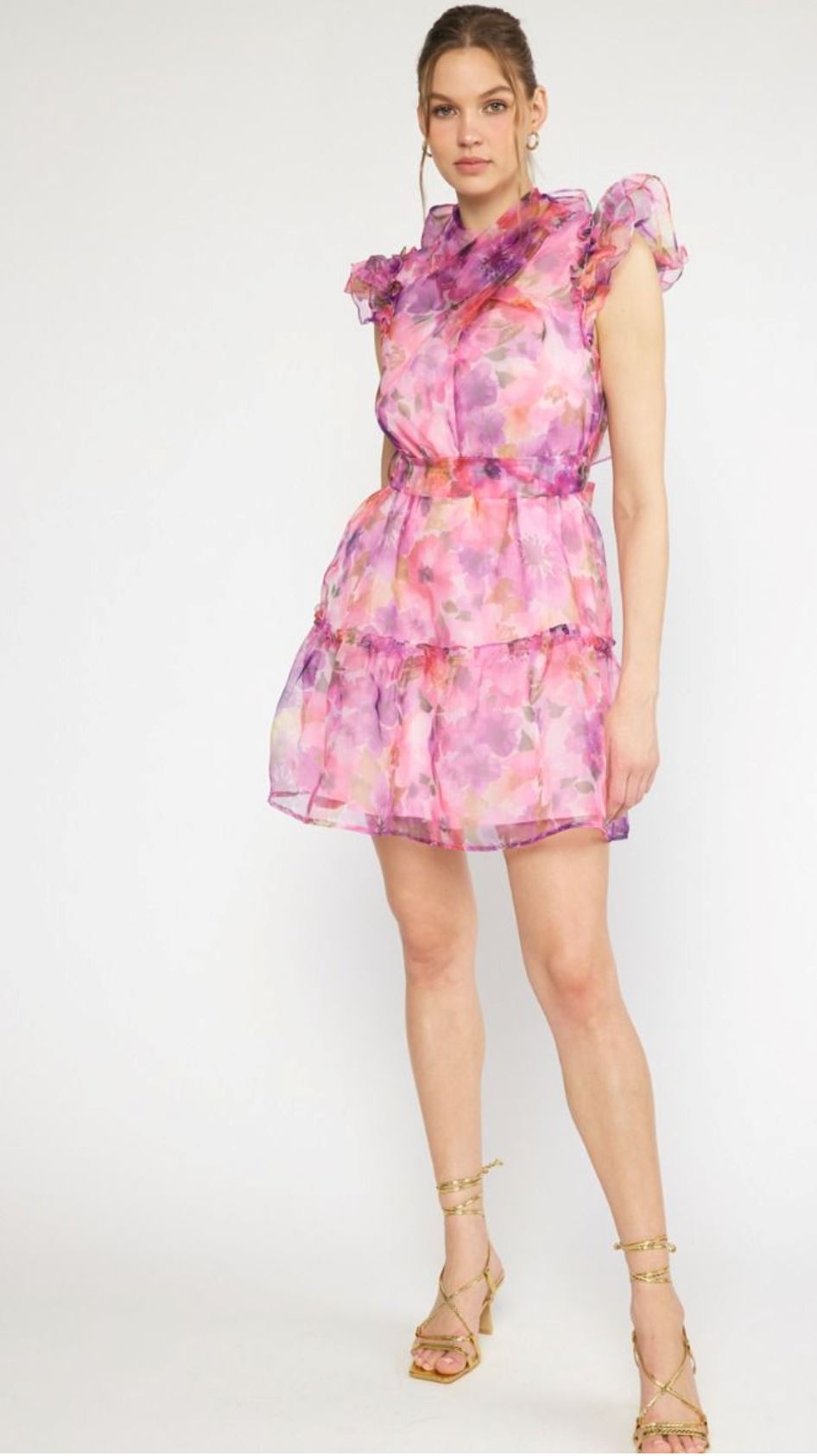 Floral Print Organza Dress entro 