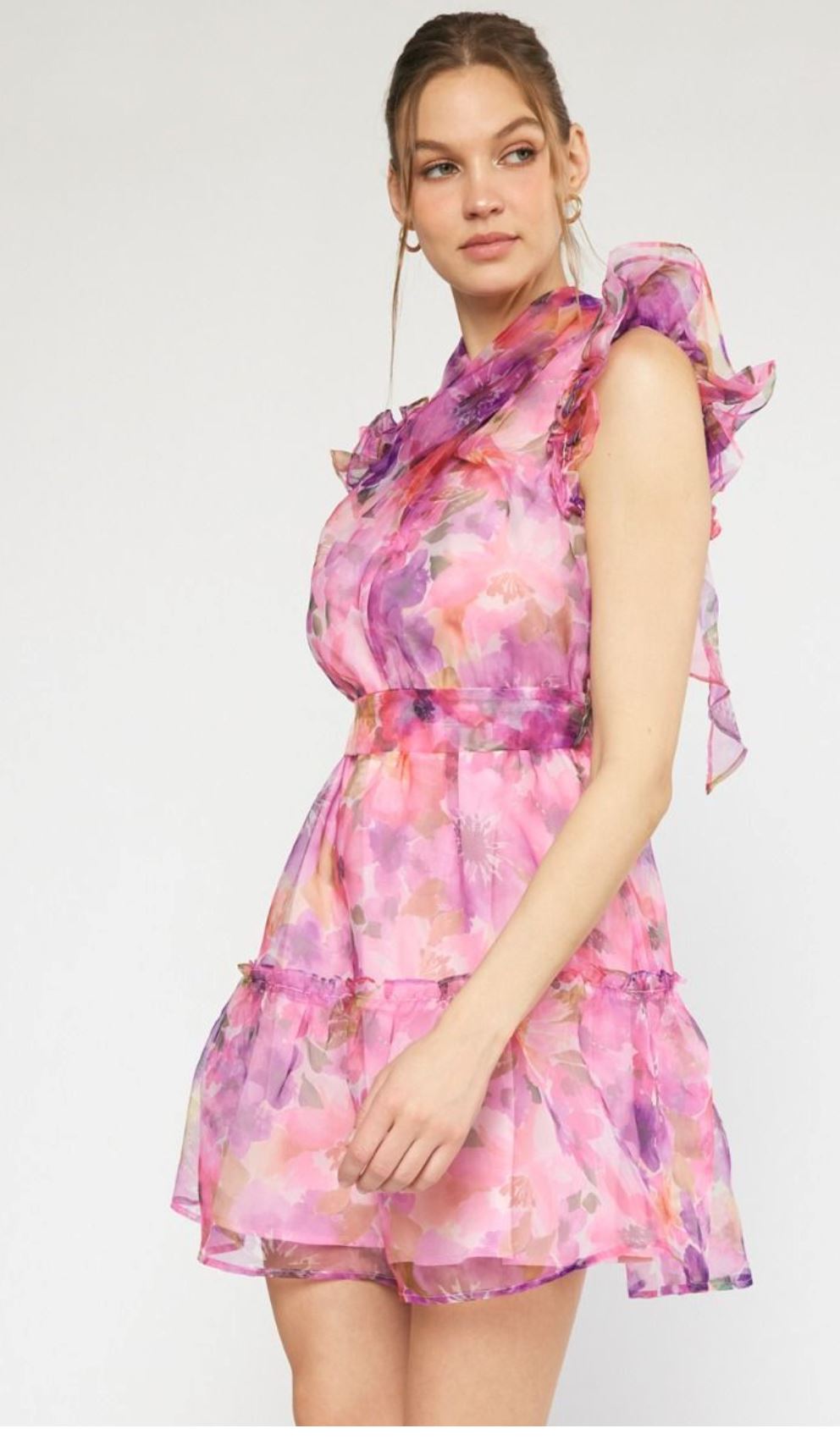 Floral Print Organza Dress entro 