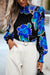 Floral Print Puff Sleeve Loose Fit Ruffle Blouse supreme fashion 