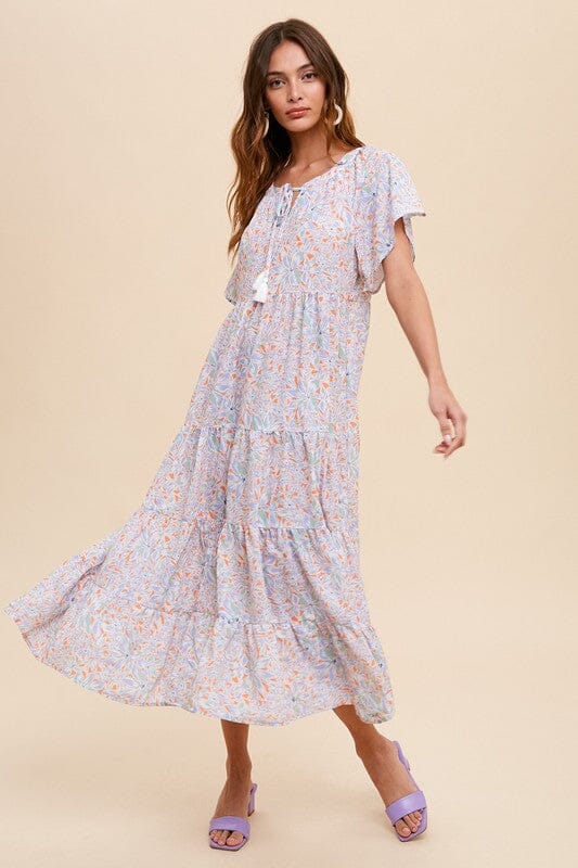 Floral Tiered Maxi Dress In Loom 