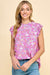 Floral Top With Ruffled Neck Les Amis 