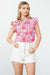 Flower Print Ruffle Sleeve Top thml 