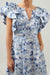 Francine Toile Sky Santana Tie Back Midi Dress Sugarlips 