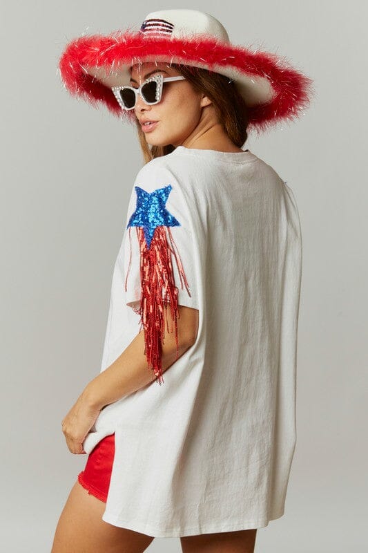 Fringe Star Patch Tee fantastic fawn 