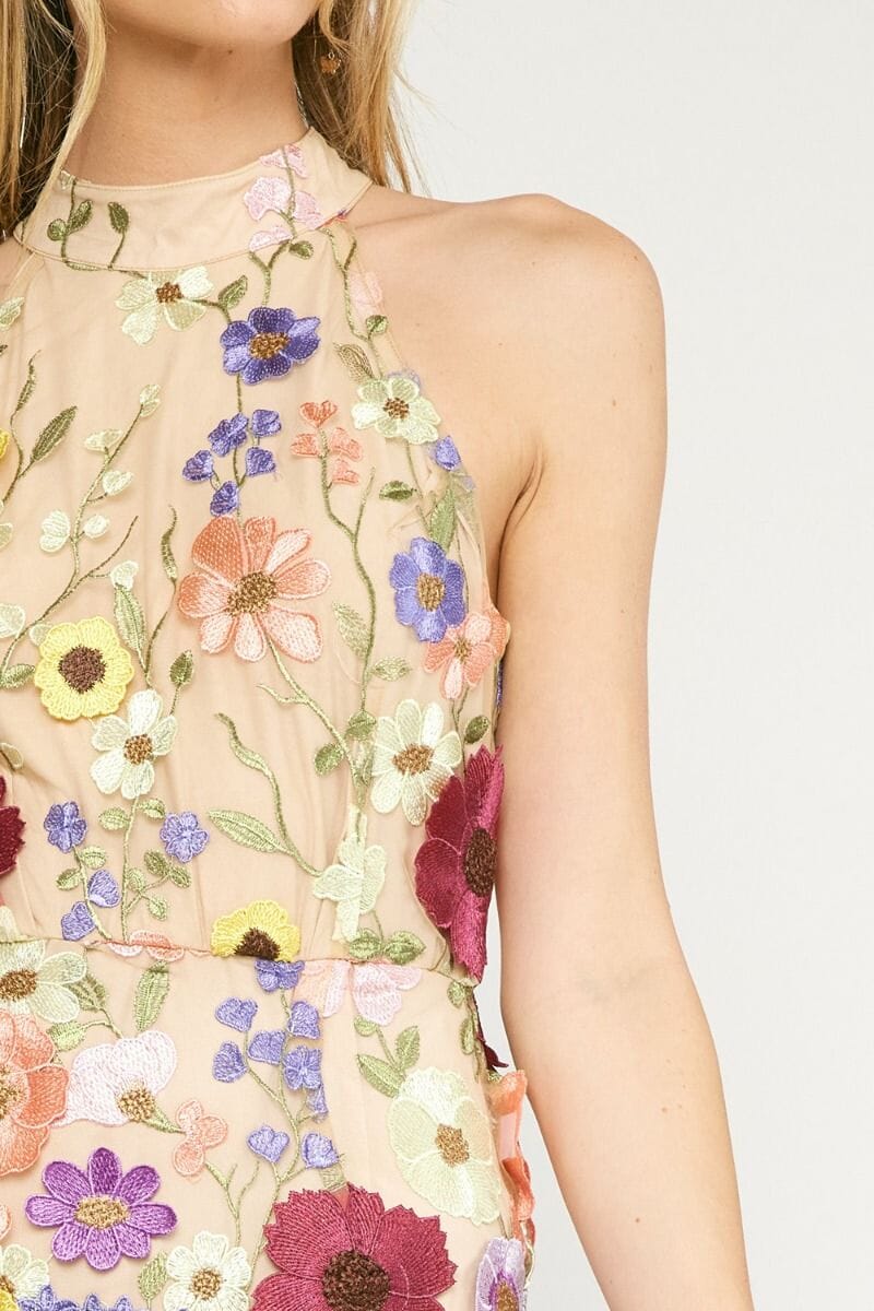 Garden 3D Floral Embroidered Dress entro 