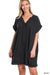 Gauze Roll Sleeve Dress zenana 