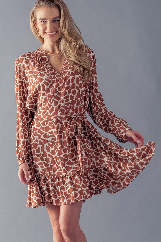 Giraffe Print Tie Waist Dress Trend Notes 