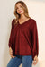 Glitter Babydoll Balloon Sleeve Top Ces Femme 