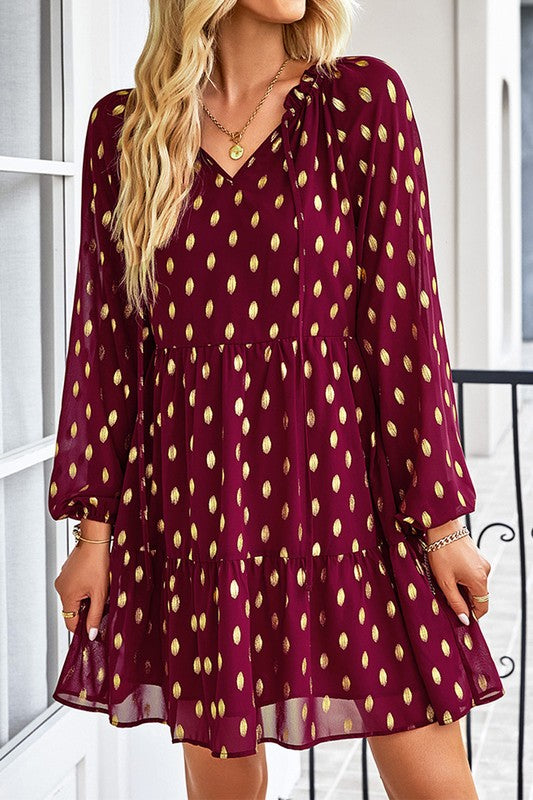 Gold Foil Dotted Dress supreme fashion 