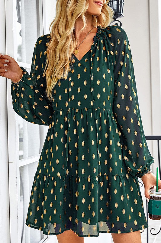 Gold Foil Dotted Dress supreme fashion 