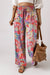 Gorgeous Print Drawstring Smocked Pants Shewin 