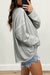 Gray Pocketed Oversized Drop Sleeve Top Shewin 
