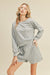 Gray Wide Neck Sweatshirt and Shorts Set Kimberly C 