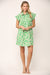 Green Floral Shirt Dress with Smocked Yoke - Ships Late May Fate 