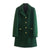 Green Peacoat with Gold Buttons pink ripple 