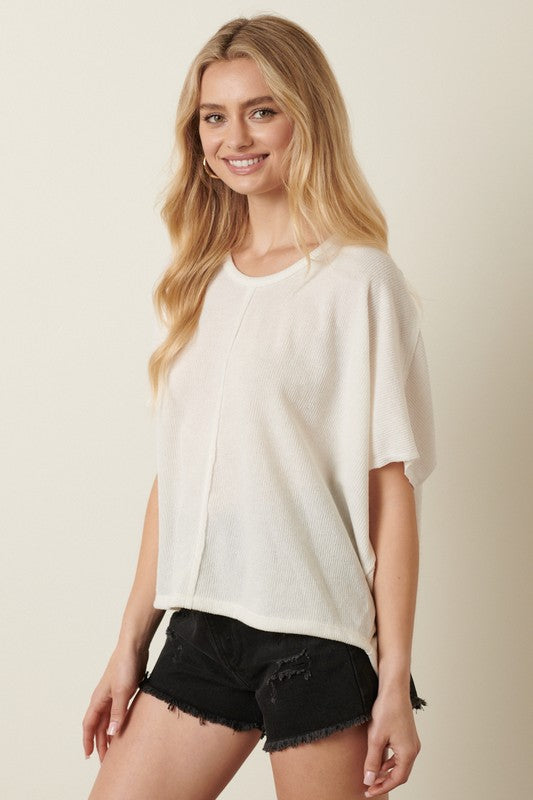 Hacci Knit Textured Dolman Top Mittoshop 