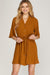 Half Sleeve Button Down Dress with Braided Belt she + sky 