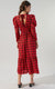 Hampshire Plaid Drape Sleeve Cutout Midi Dress Sugarlips 