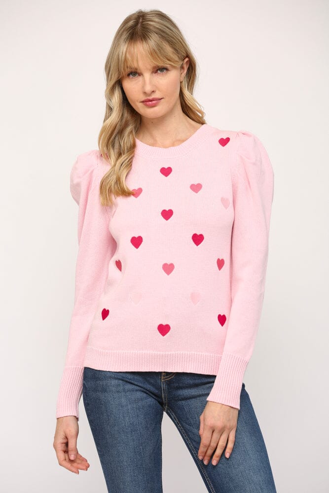 Heart Puff Sleeve Sweater Fate 