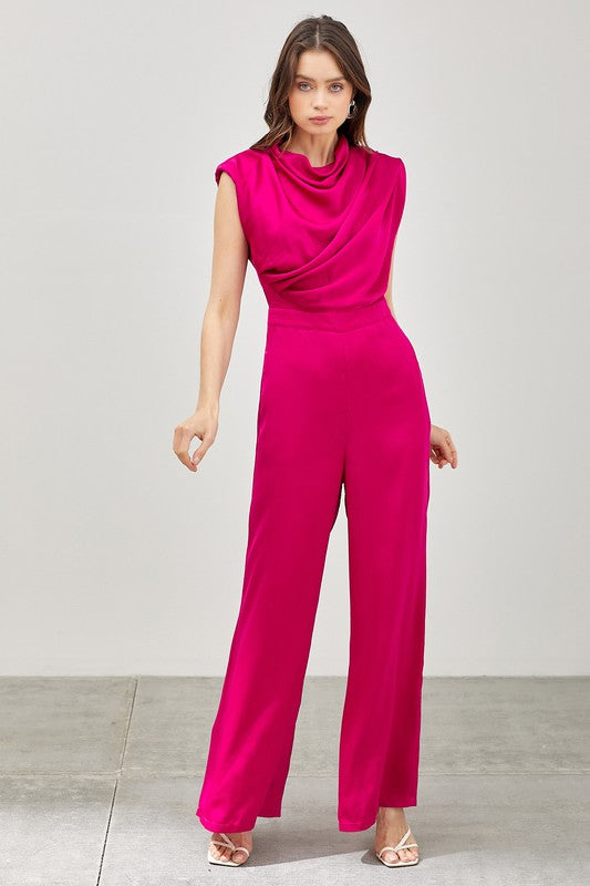 High Neck Cowl Jumpsuit Do+Be 