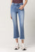 High Rise Cropped Kick Flare Jeans - Light Wash Vervet by Flying Monkey 