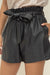 High Waist Tie Faux Leather Shorts Voy 