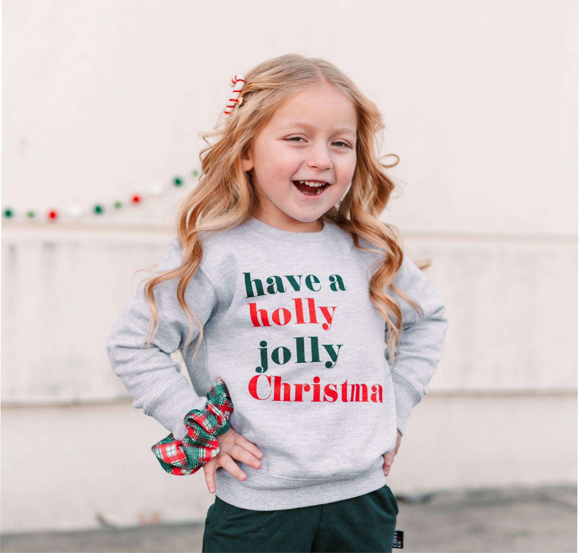 Holly Jolly Kids Sweatshirt ice cream life 