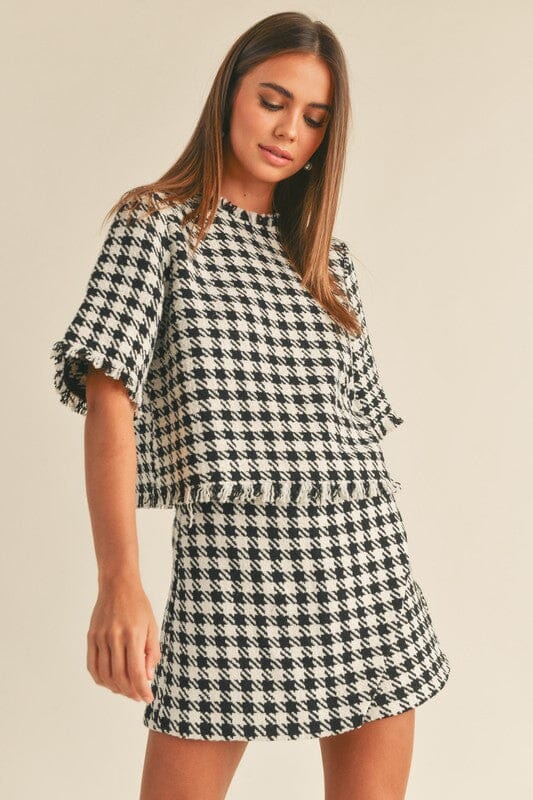 Houndstooth Skort Set miou muse 