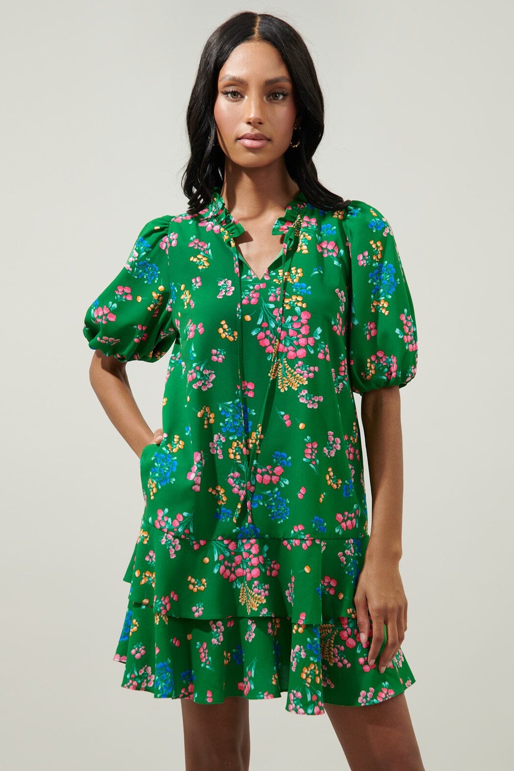 Ivana Floral Runner Up Shift Dress Sugarlips 