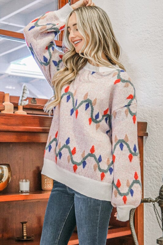 Ivory Christmas Lights Sweater and the why 