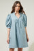 Julissa Split Neck Babydoll Dress Light Blue Sugarlips 