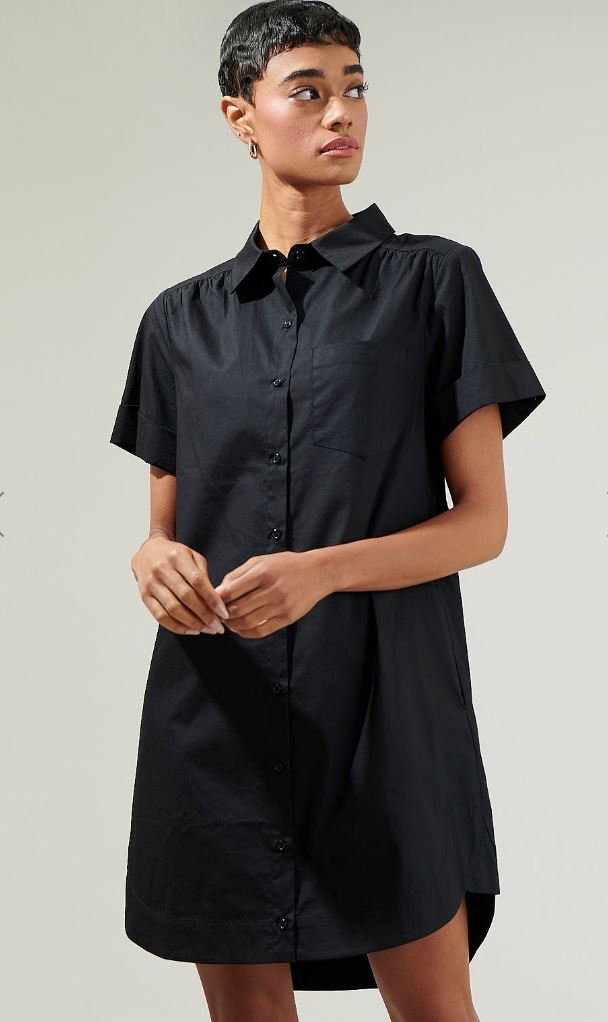 Kaylee Button Down Shirt Dress Sugarlips 