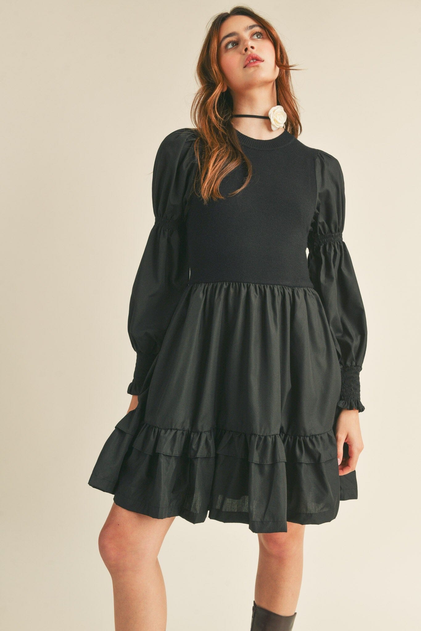 Knit and Woven Mixed Media Dress &merci 