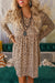 Knit Leopard Babydoll Dress Shiying 