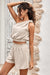 Knot One Shoulder Sleeveless Solid Ruffle Hem Sets supreme fashion 